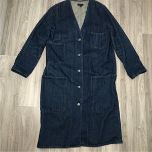 COS WOMENS BARN JACKET BLUE DENIM BUTTON OVERSIZE MEDIUM